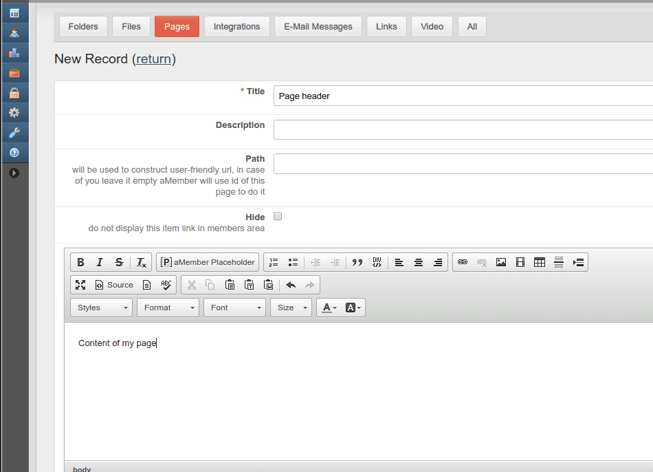 Create Pages