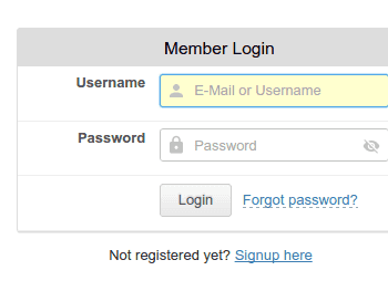 HTML-login forms instead of popup login box