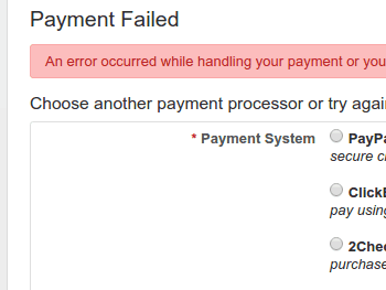 Fail-back Payment Processor